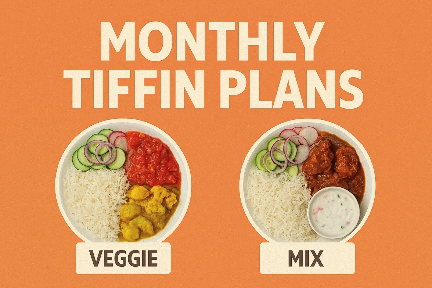 Monthly Tiffin Plans - Veggie & Mix