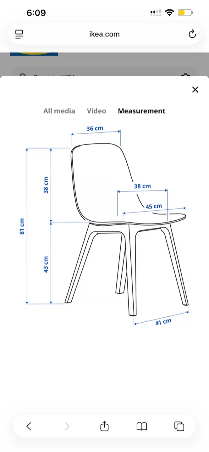 Dinning chair. - IKEA 'ODGER' Anthracite Chair image indicator(3)