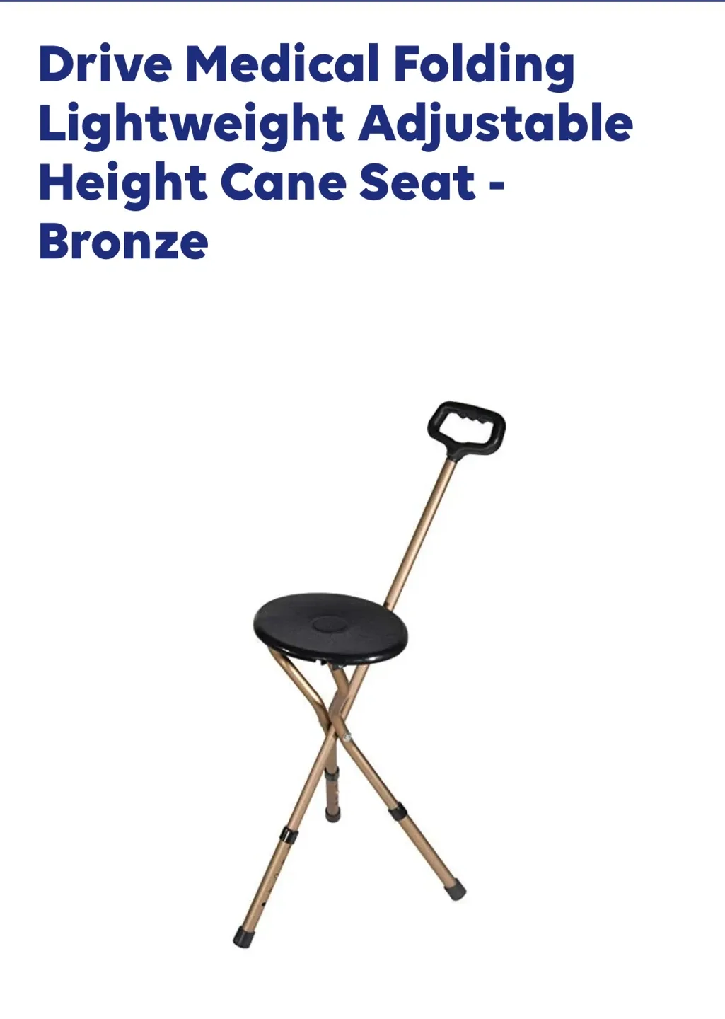 Drive Medical Folding Cane Seat - Bronze thumbnail