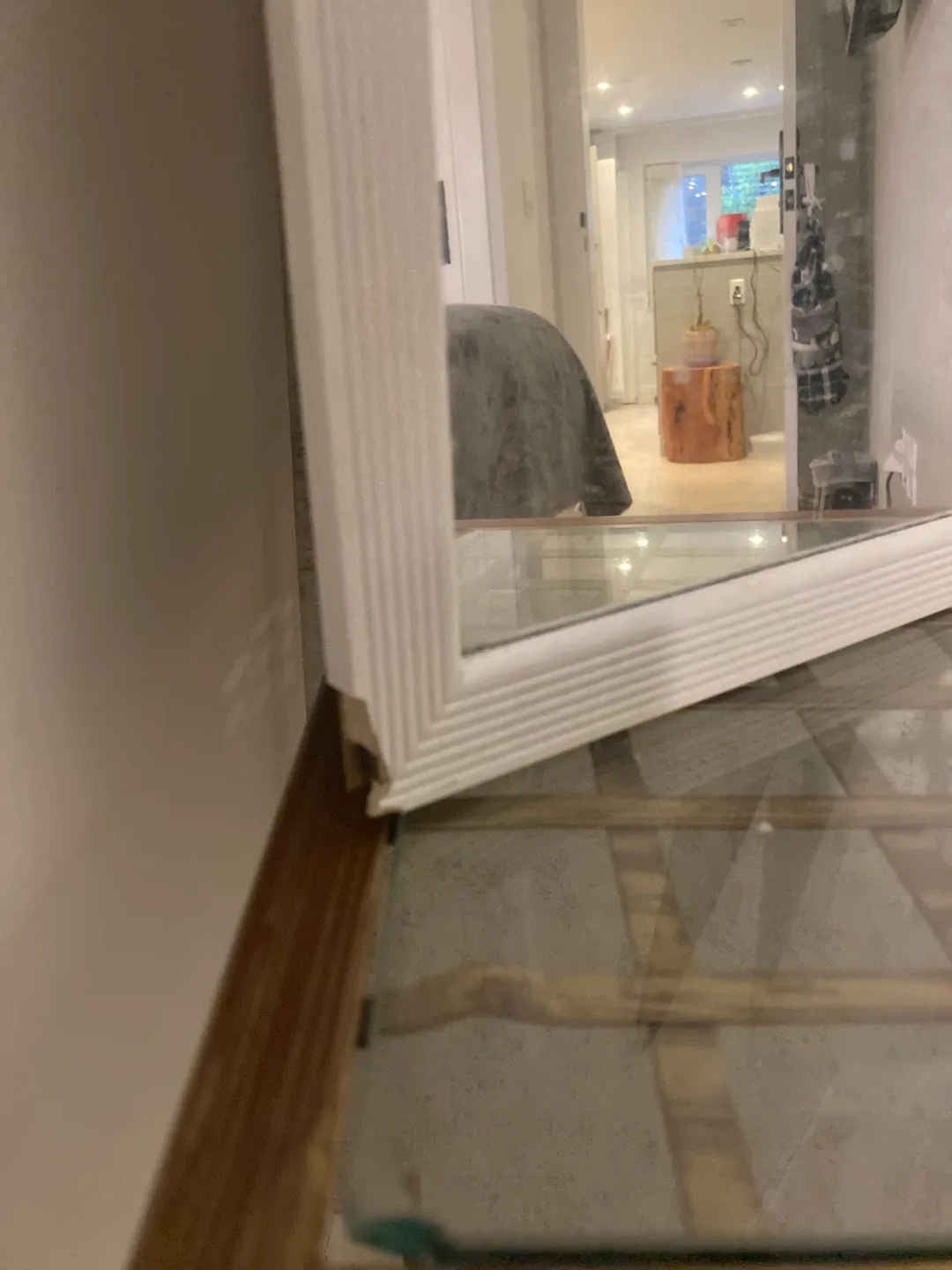 hometrends White Framed Mirror 14x0.4x50 in. image indicator(3)