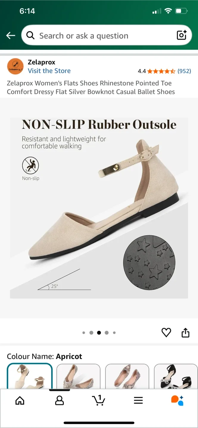 Zelaprox Women's Flats - Apricot, Size 10 (New) image indicator(3)