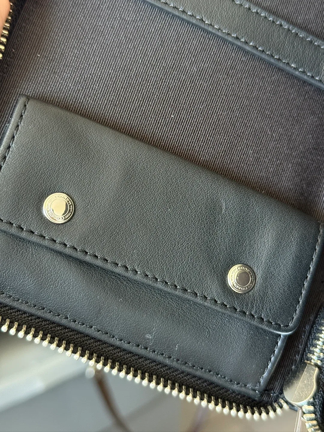 Coach Black Leather Jewelry roll image indicator(8)