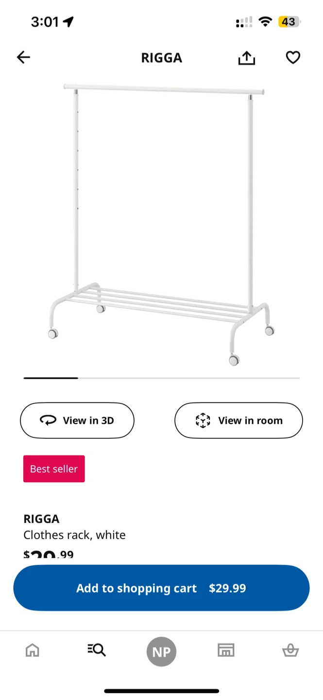 IKEA RIGGA Clothes Rack - White - photo 3