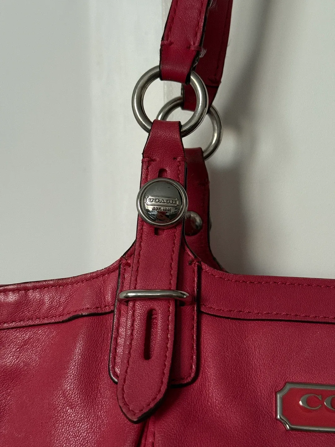 Coach coral Leather Tote Bag F15149 image indicator(3)