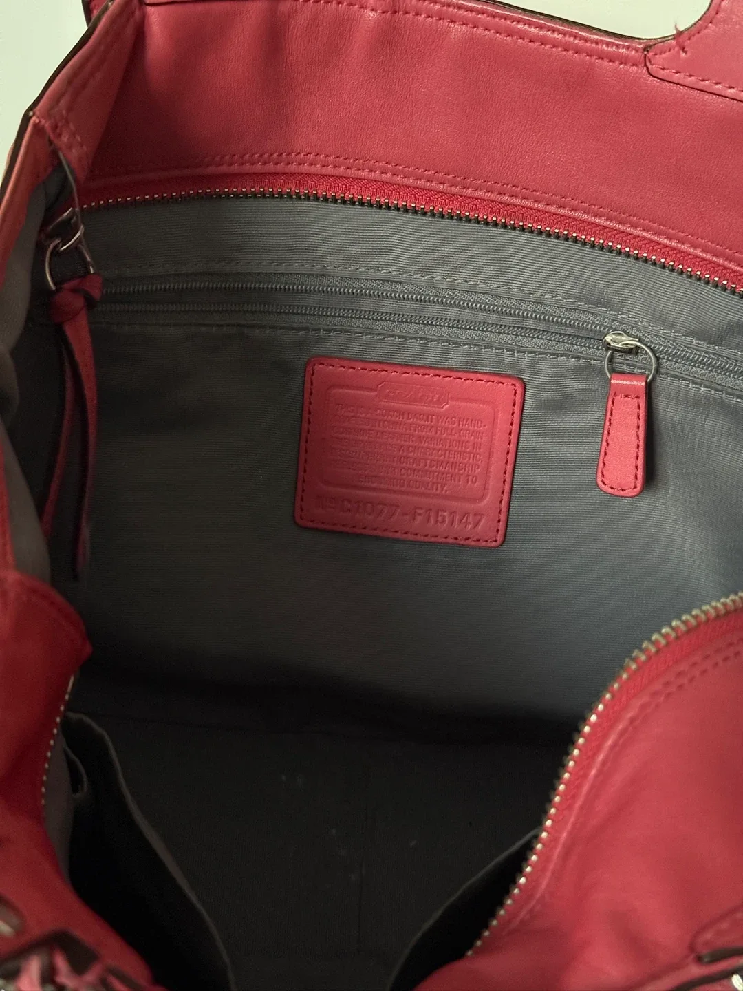 Coach coral Leather Tote Bag F15149 image indicator(4)