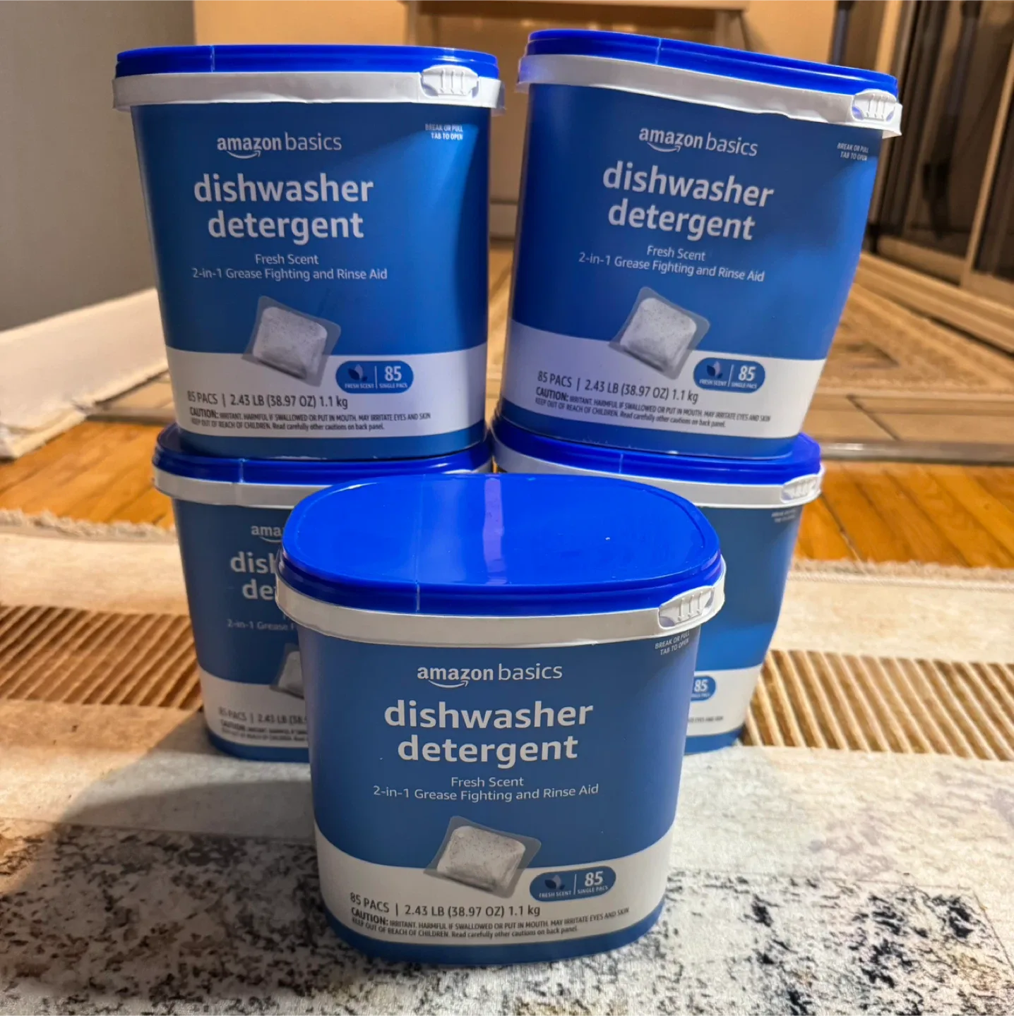 Amazon Basics Dishwasher Detergent, Fresh Scent, 85 Pacs thumbnail