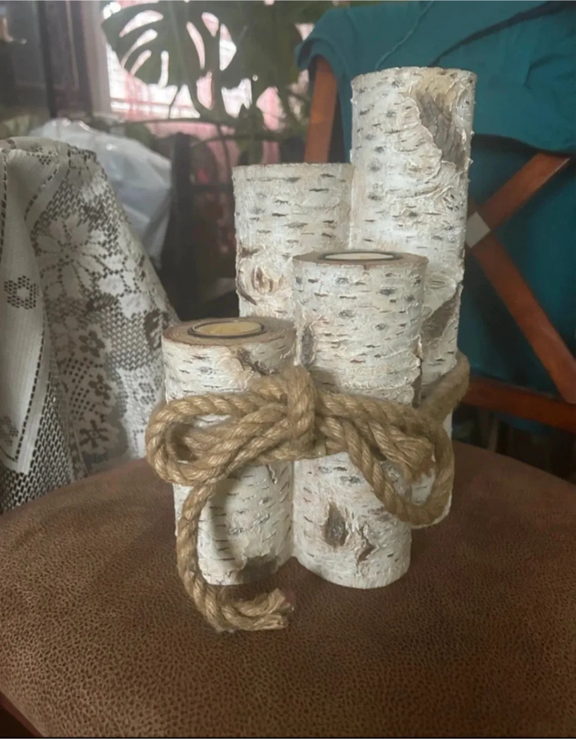 Birch Log Candle Holder