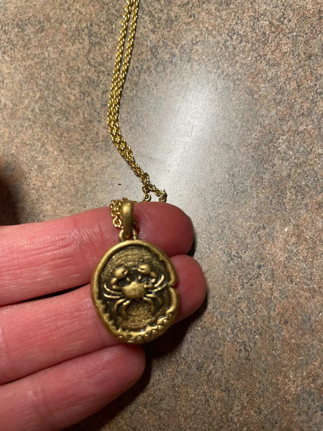Gold Zodiac Cancer Necklace Tommy Hilfiger