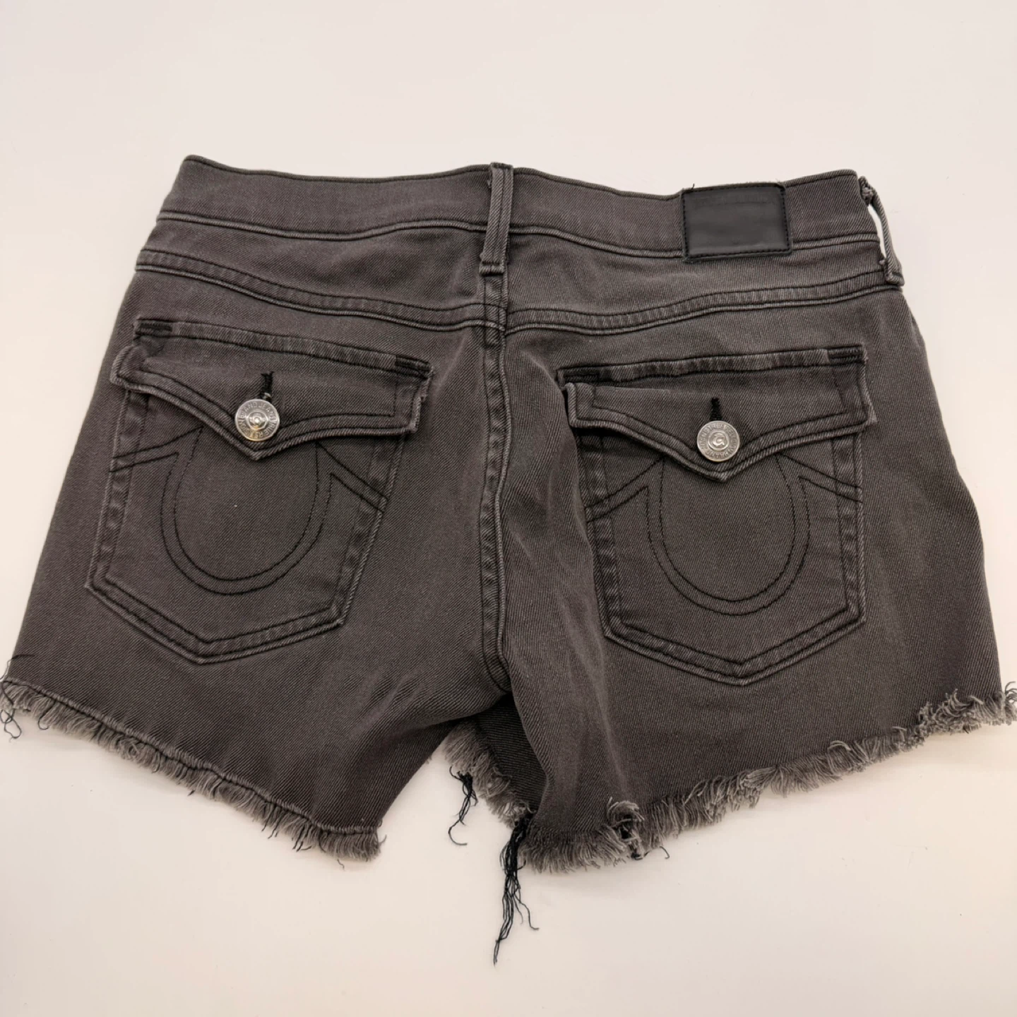 True Religion Grey Denim Shorts Size 26 - photo 2