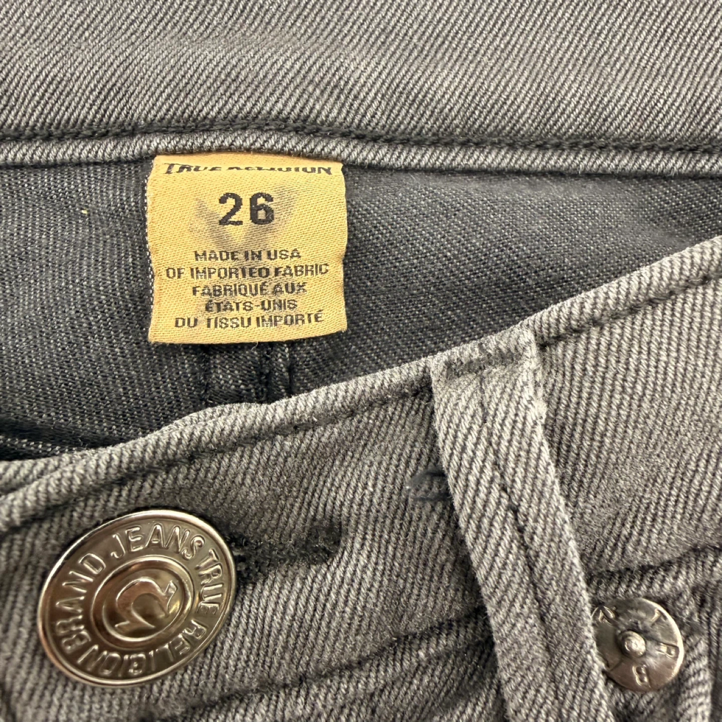 True Religion Grey Denim Shorts Size 26 - photo 5
