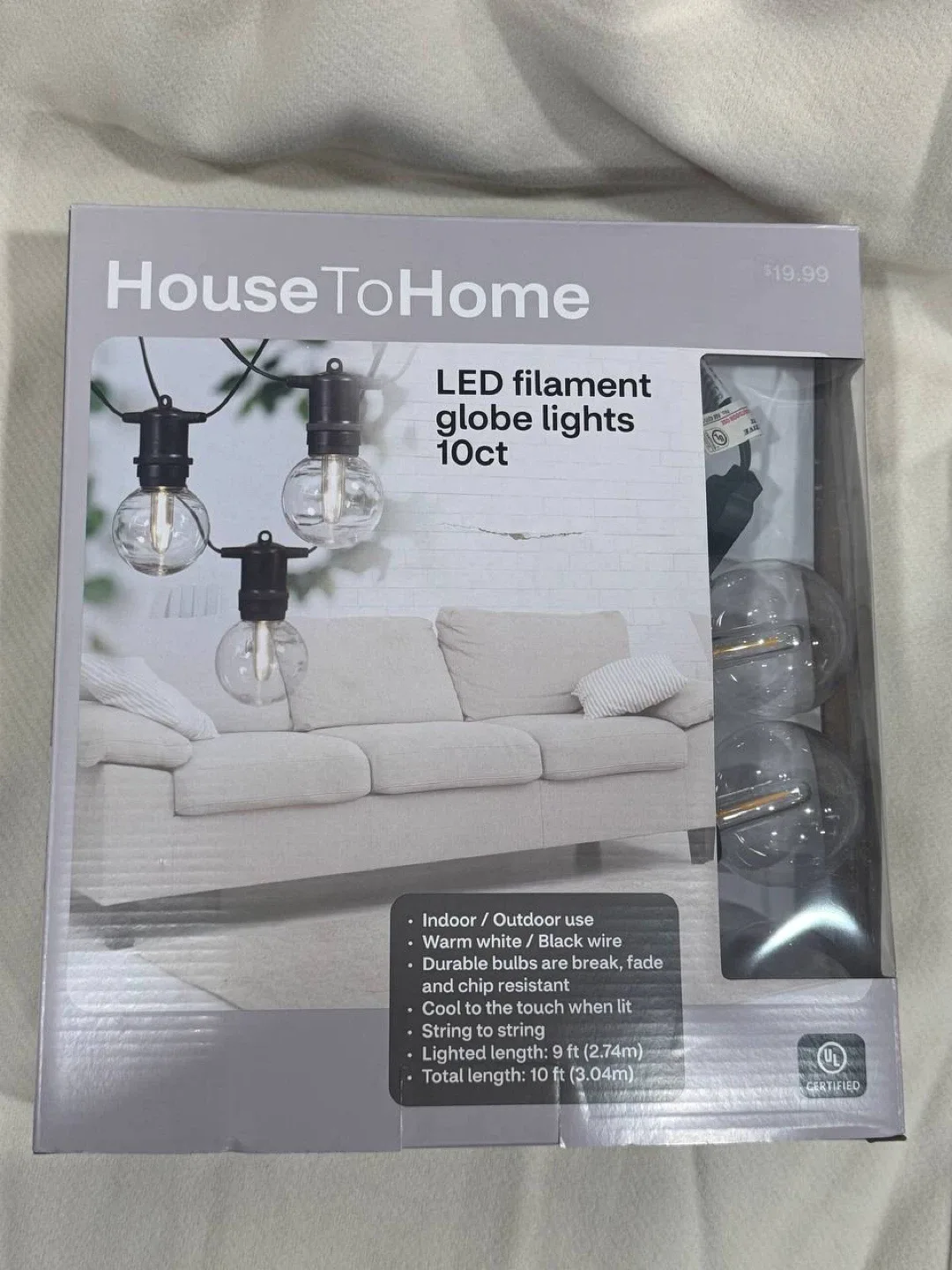 House to Home LED Filament Globe Lights - 10 count thumbnail