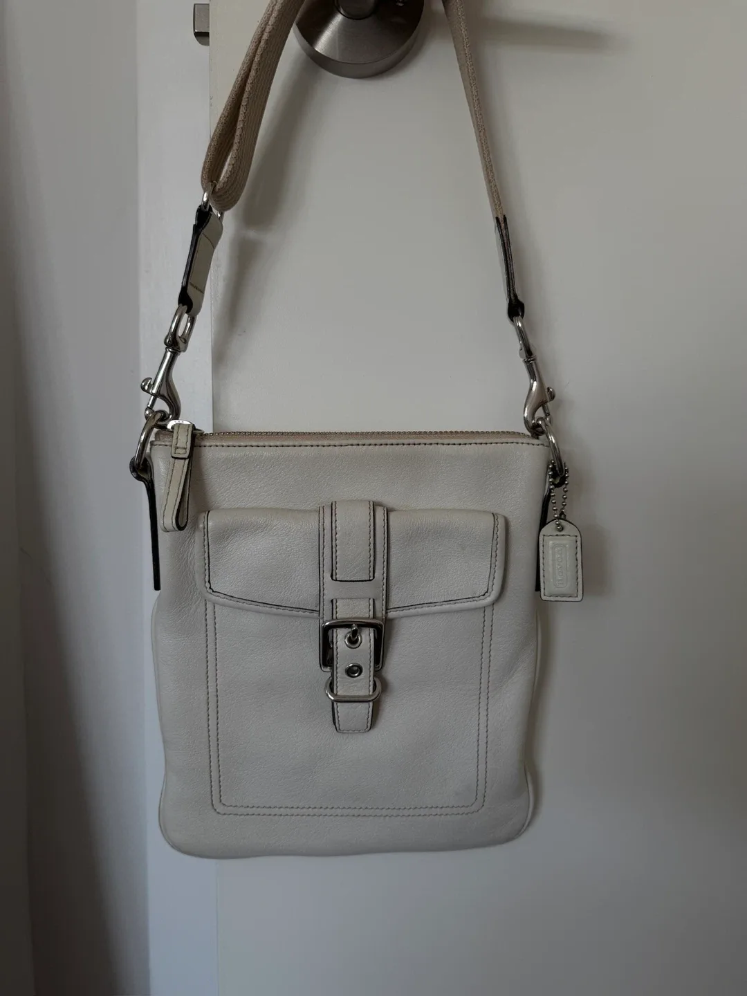 Coach White Leather Crossbody Bag