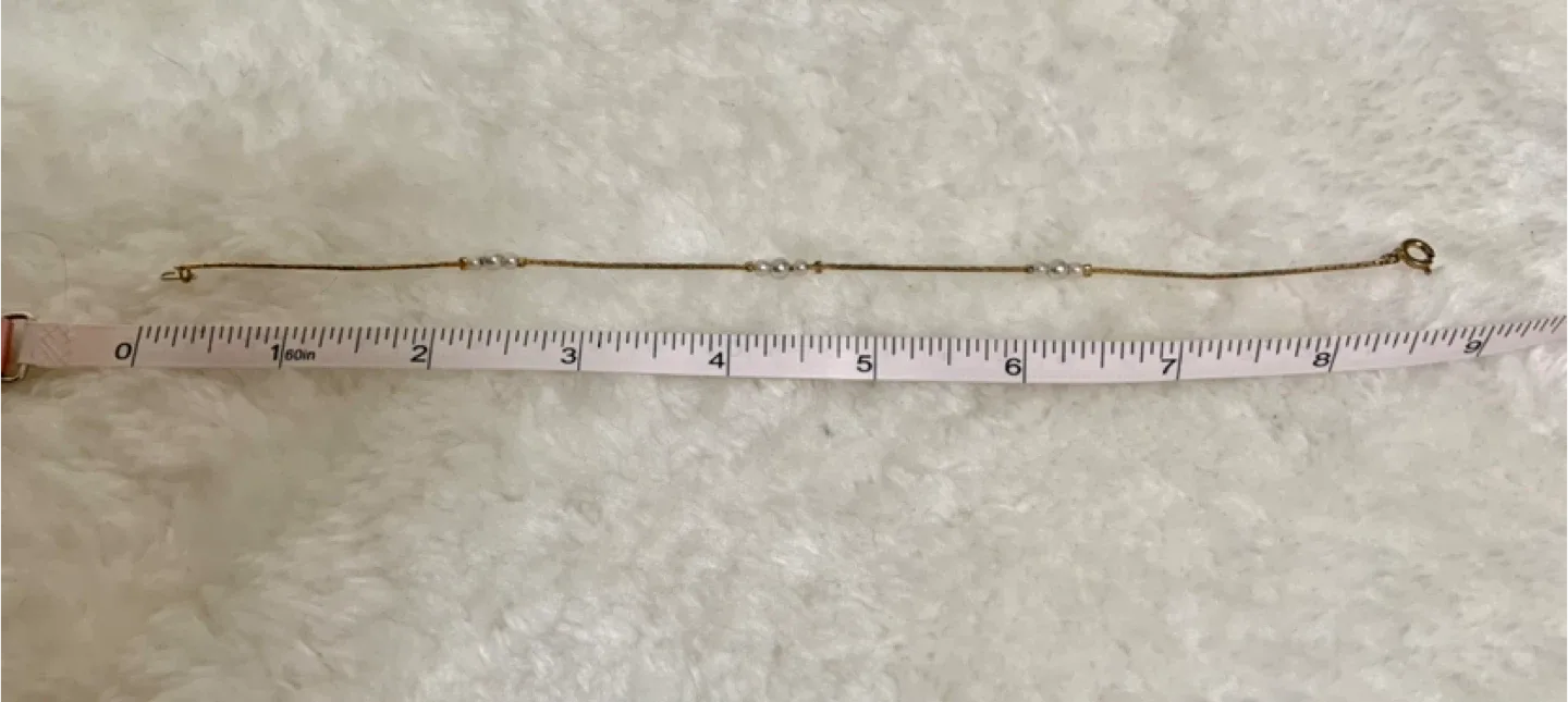 Gold Anklet with Pearls - 9 inches image indicator(2)