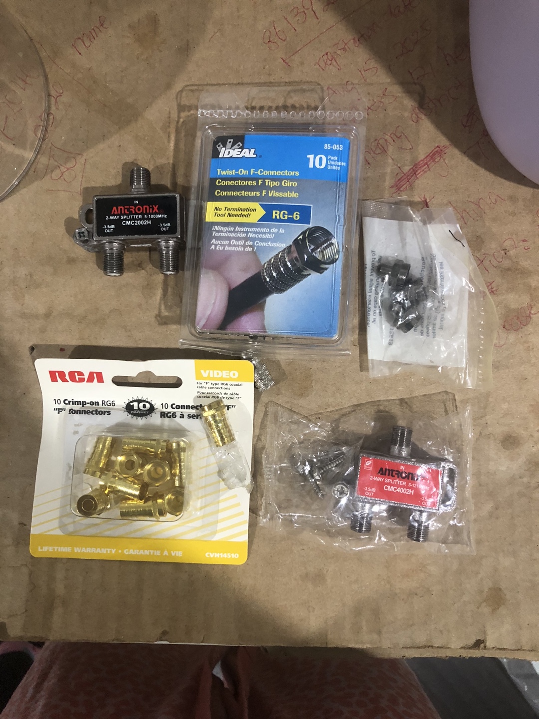 RCA & Antronix RG6 Connectors & Splitters