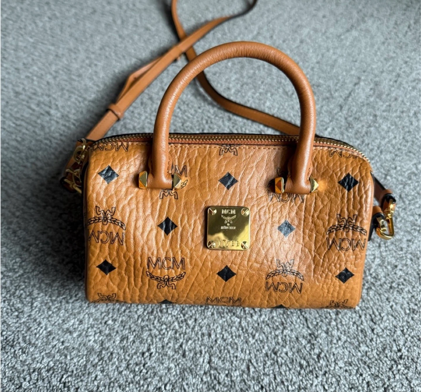 MCM Mini Boston Crossbody Bag