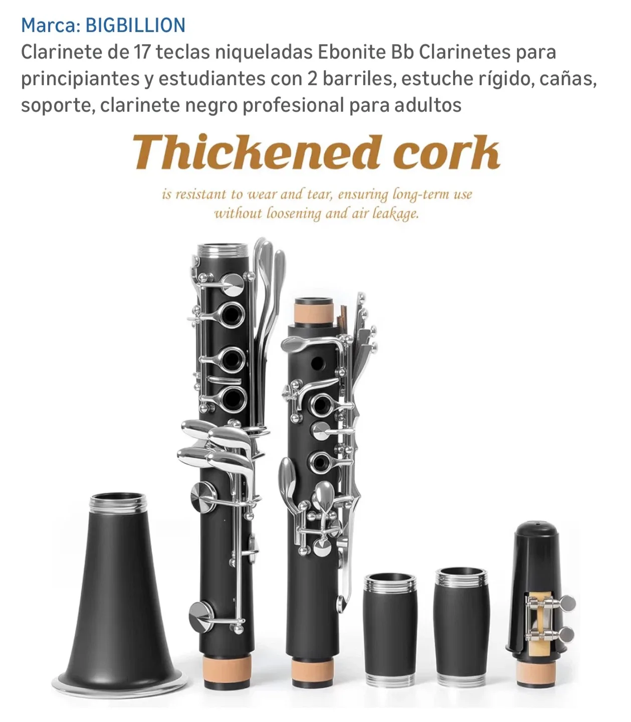 Clarinete , BIGBILLION B Flat Student Beginner Clarinet image indicator(5)