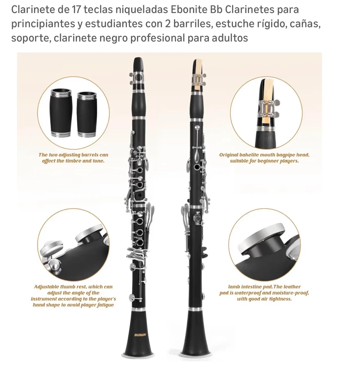Clarinete , BIGBILLION B Flat Student Beginner Clarinet image indicator(7)