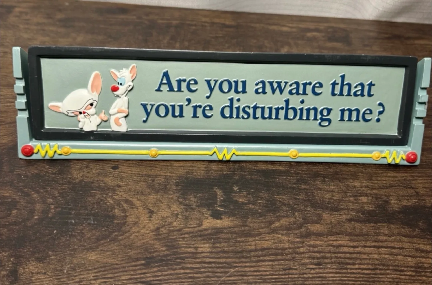 Pinky and the Brain Warner Bros. Studio Store Desk Sign image indicator(4)