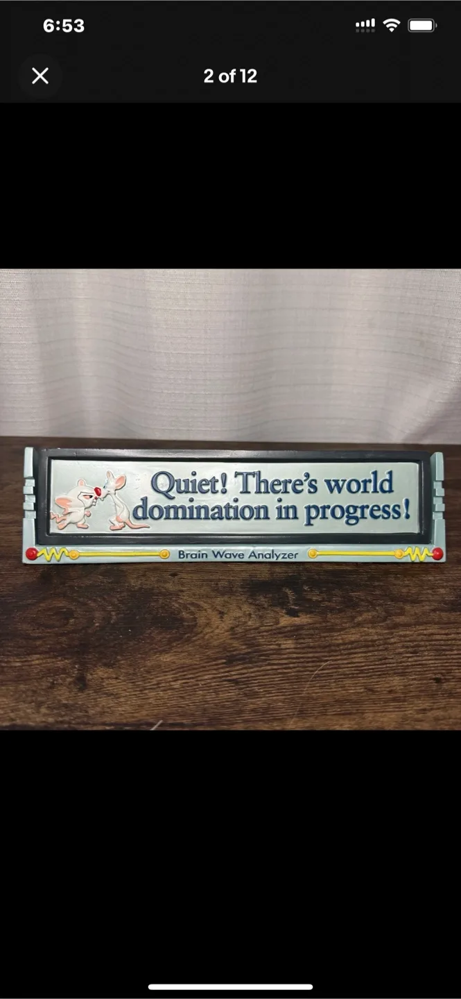 Pinky and the Brain Warner Bros. Studio Store Desk Sign image indicator(3)