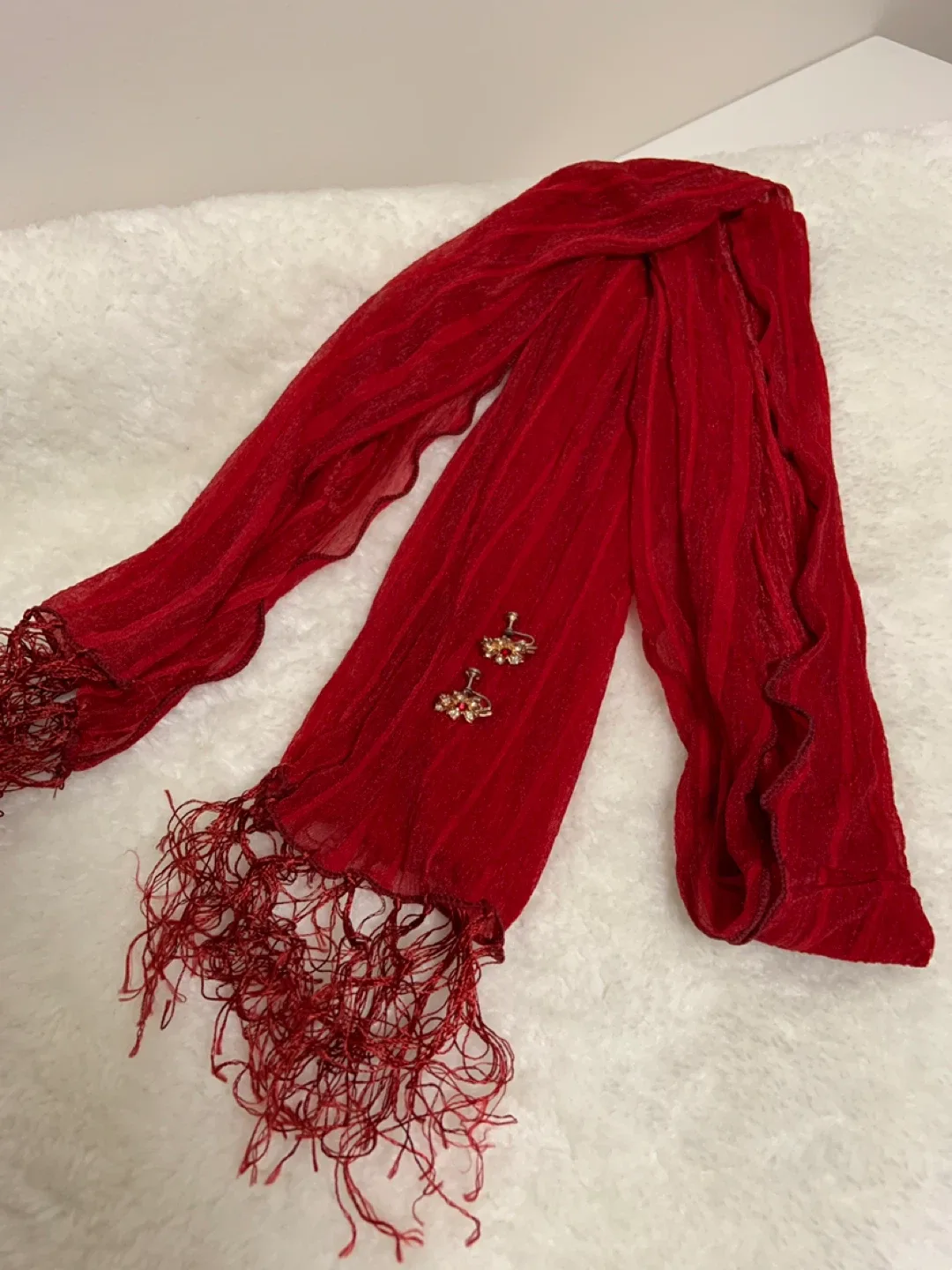 Vintage Gold & Gem Earrings & Scarf image indicator(2)