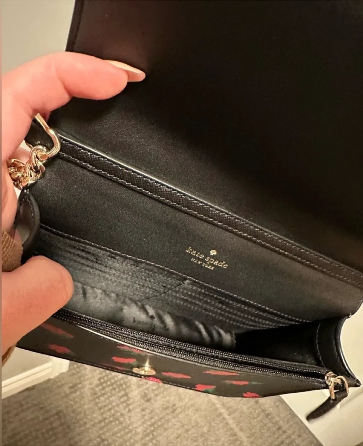 Kate Spade Black Floral Crossbody Bag image indicator(2)