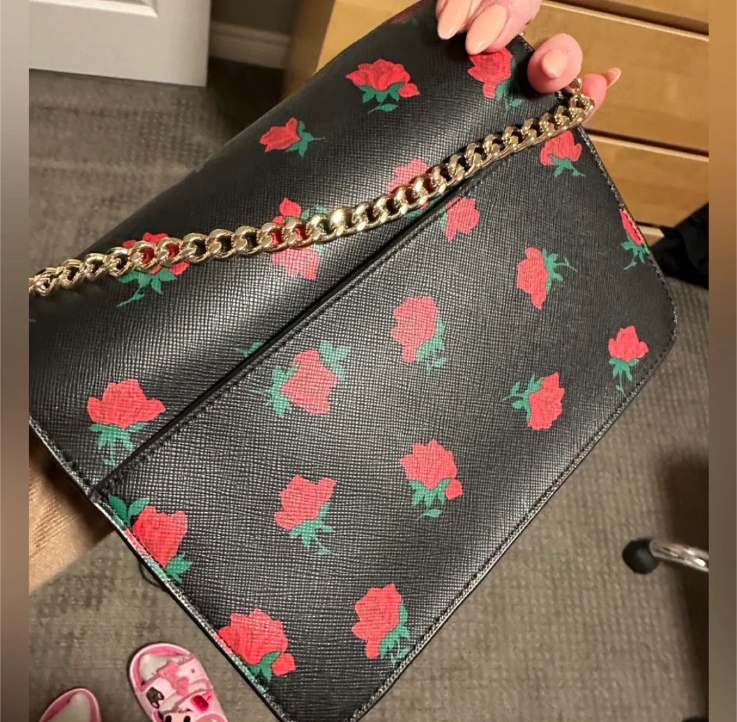 Kate Spade Black Floral Crossbody Bag image indicator(3)