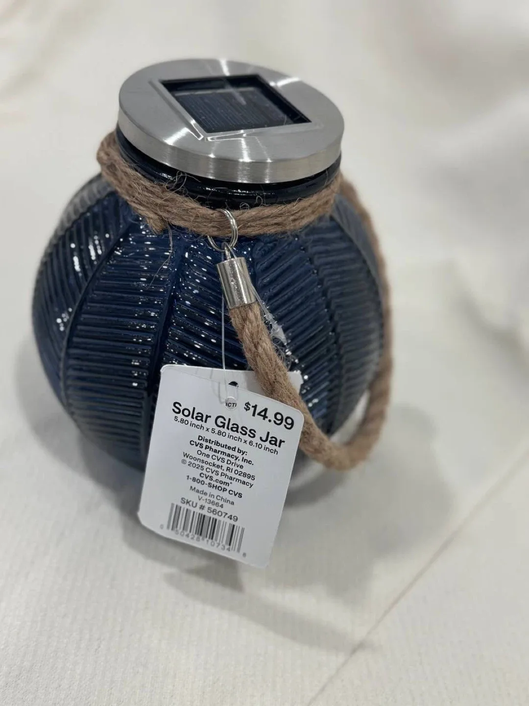 2 piece HouseToHome Solar Glass Jar - Blue image indicator(2)