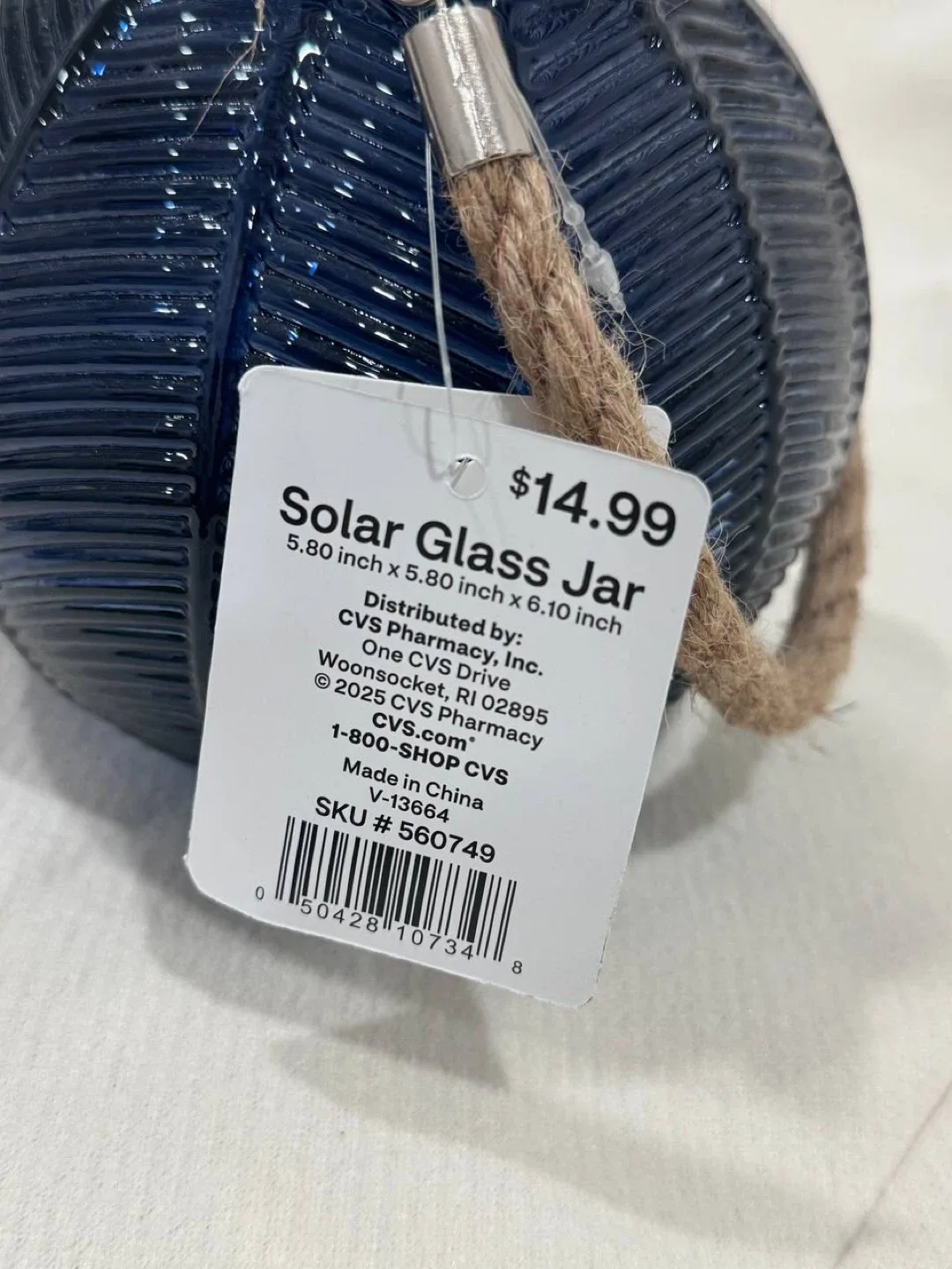 2 piece HouseToHome Solar Glass Jar - Blue image indicator(4)