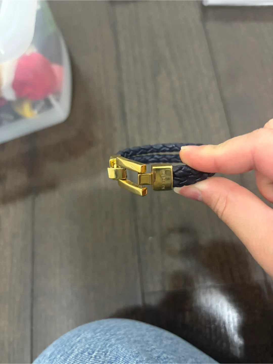 Lia Sophia Navy Blue Leather Twisted Bracelet thumbnail