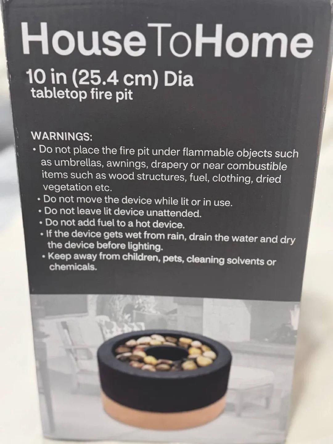 HouseToHome 10-inch Tabletop Fire Pit - NEW image indicator(4)