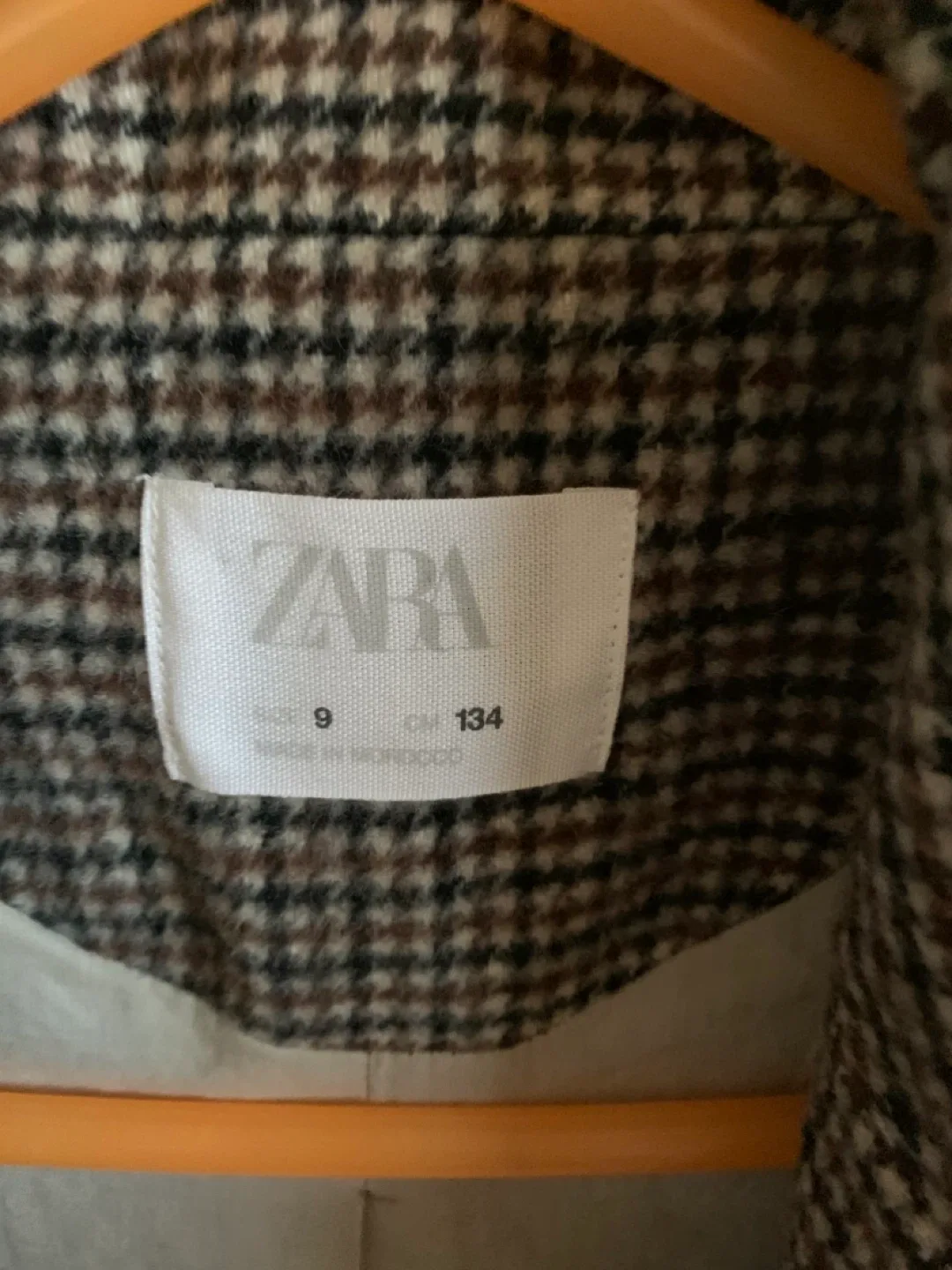 Zara Kids Houndstooth Coat - Size 9 image indicator(4)