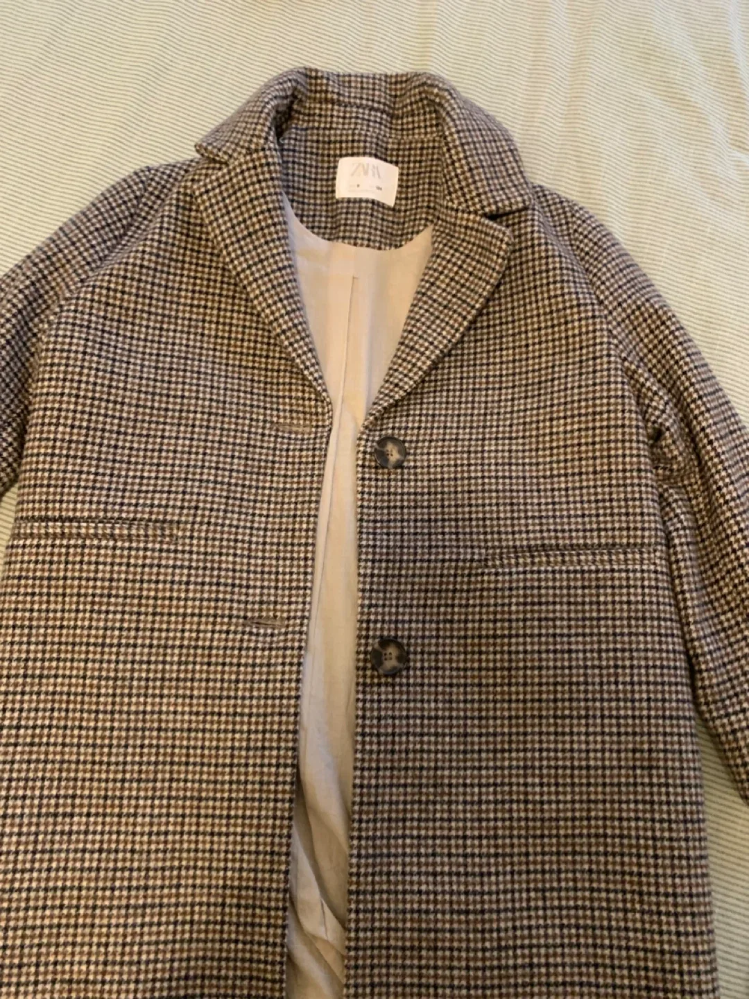 Zara Kids Houndstooth Coat - Size 9 image indicator(3)