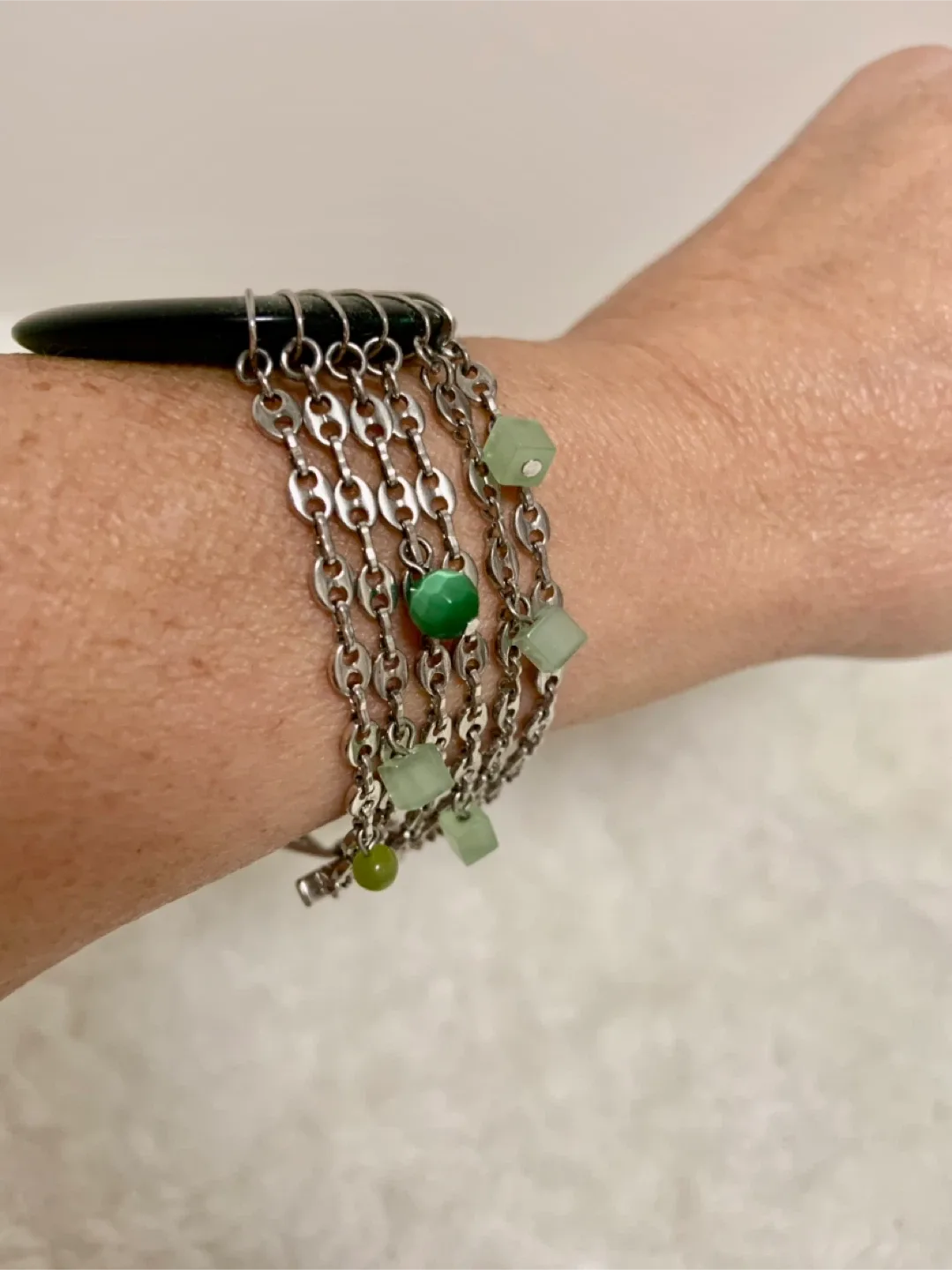 Vintage Silver-Plated Fifth Avenue Beaded Bracelet image indicator(4)