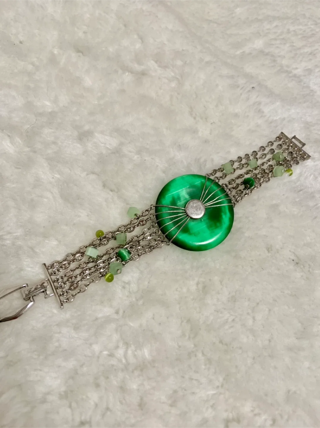 Vintage Silver-Plated Fifth Avenue Beaded Bracelet image indicator(5)