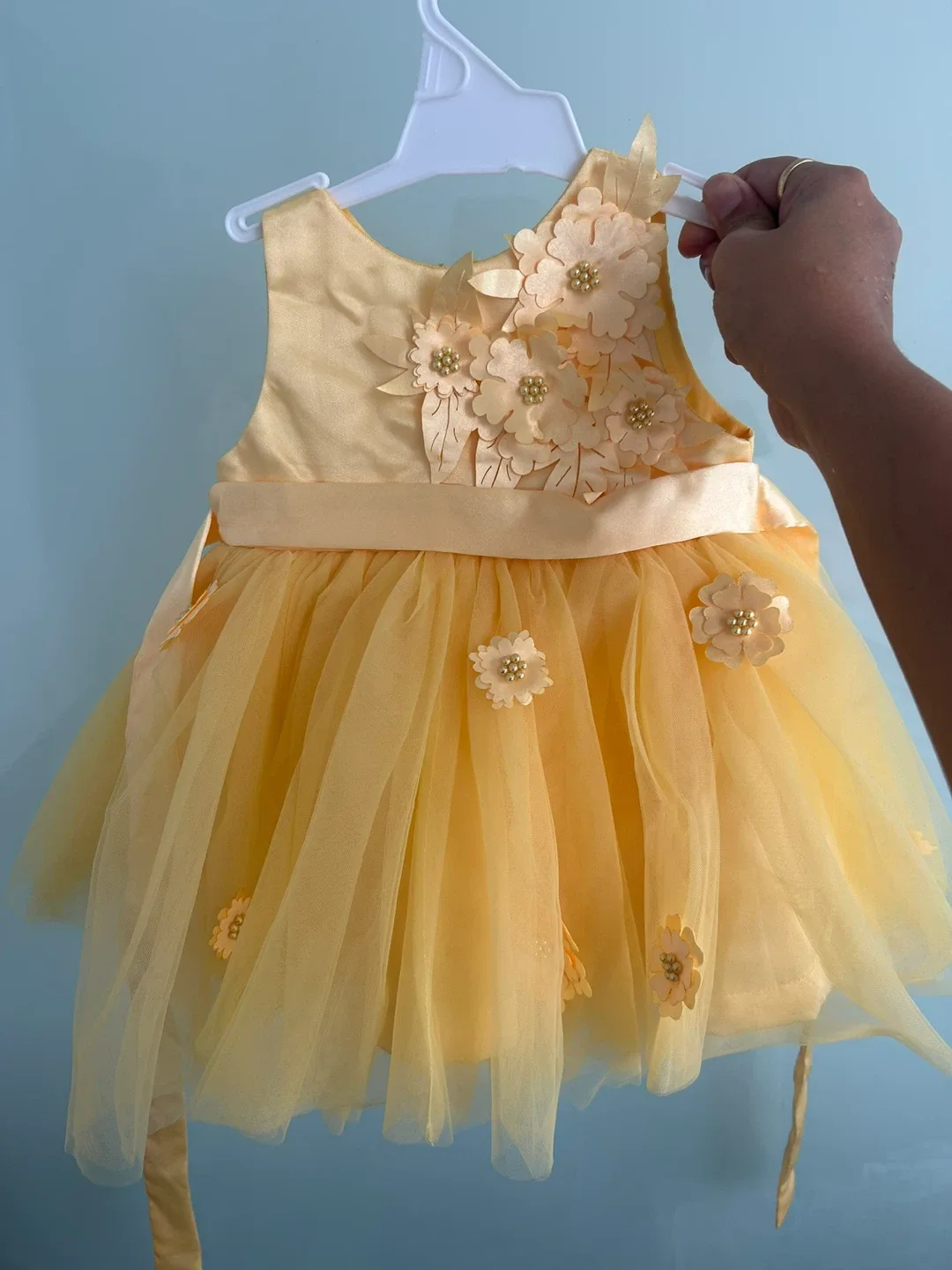 New Yellow Flower Girl Dress