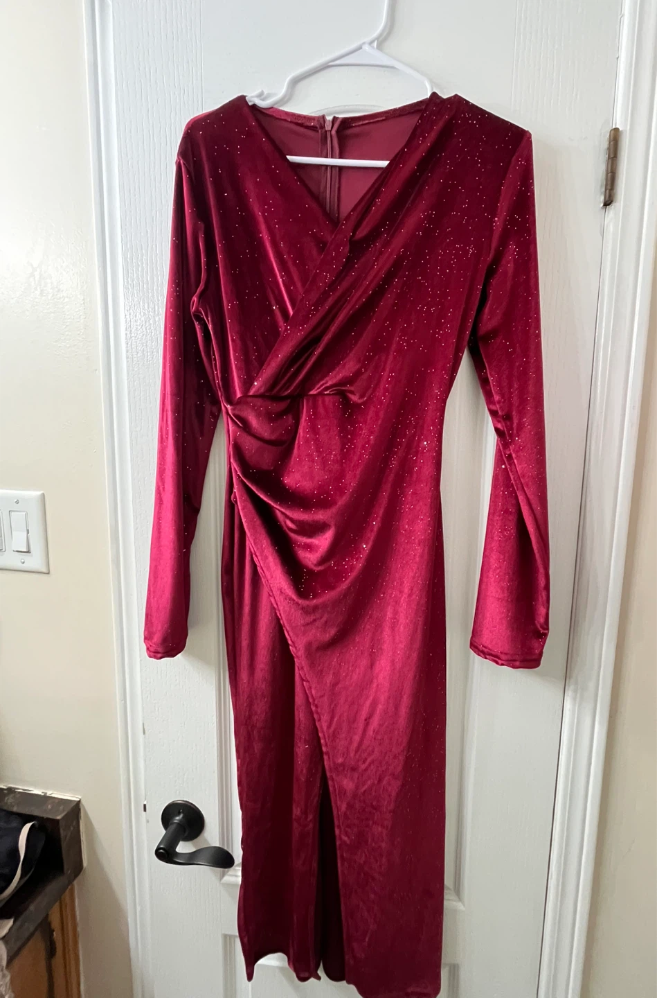 Burgundy Velvet Party Dress