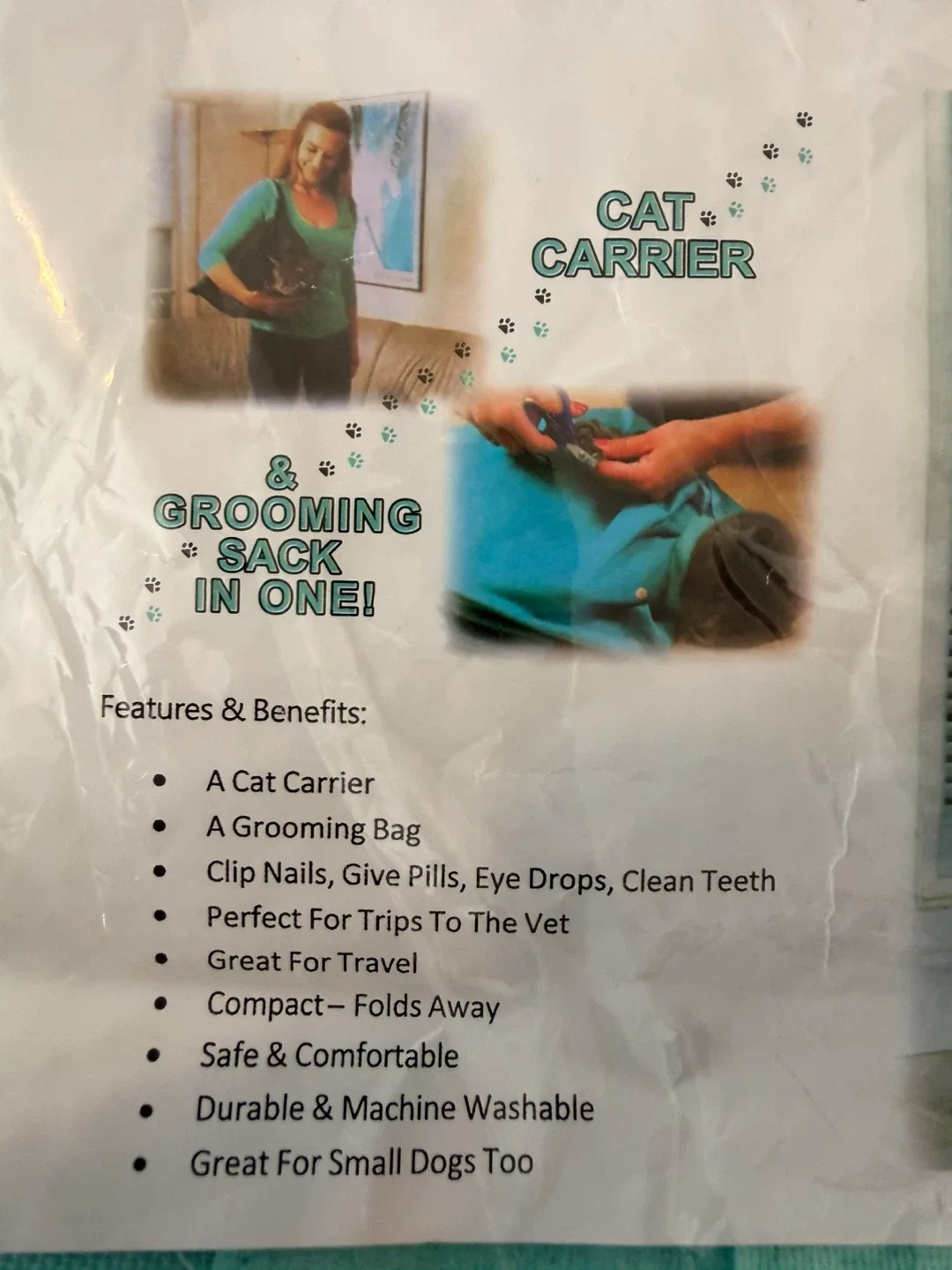 Brand New Purrfect Pouch Cat Carrier & Grooming Sack image indicator(4)