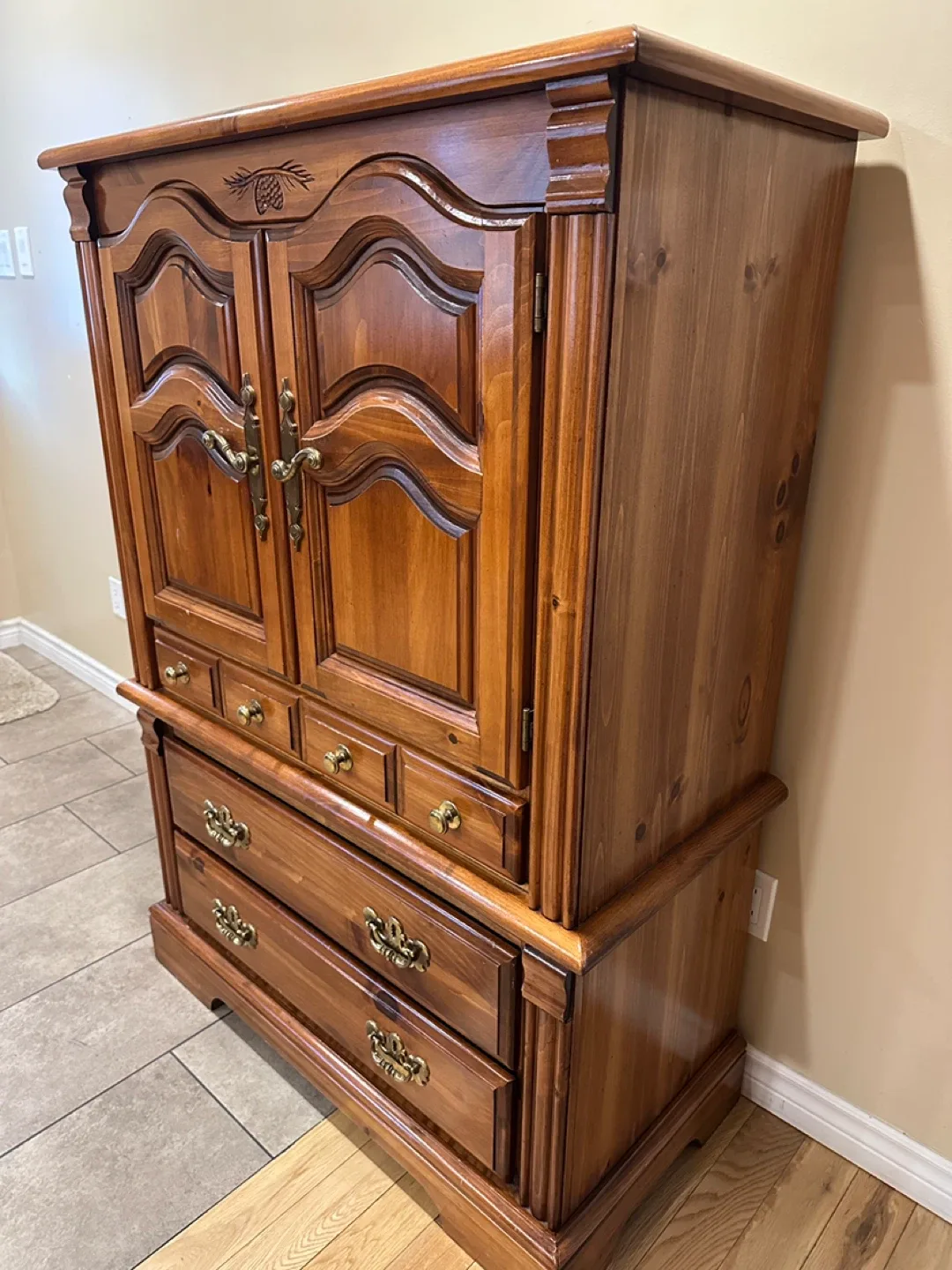 Vintage Solid Wood Daveluyville Tallboy Dresser (CAN DELIVER) image indicator(8)