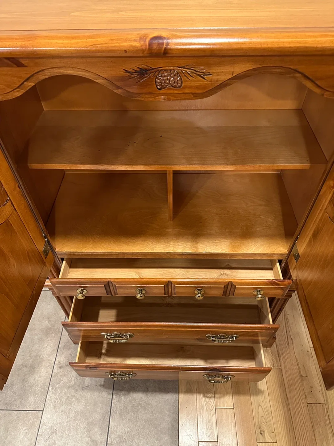 Vintage Solid Wood Daveluyville Tallboy Dresser (CAN DELIVER) image indicator(9)