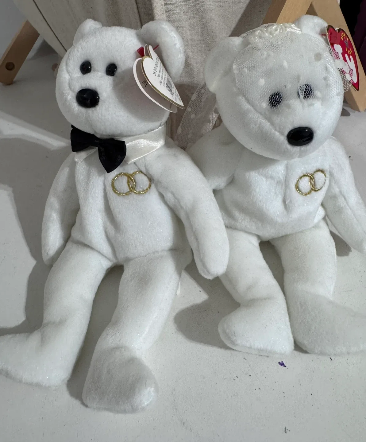 Ty Beanie Babies Wedding Bears - Mr. & Mrs. Set