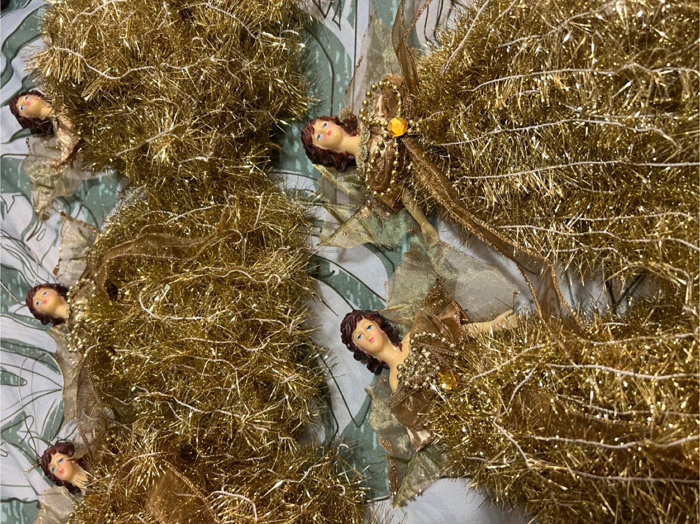 5 Angel Christmas Ornaments - Gold - photo 2