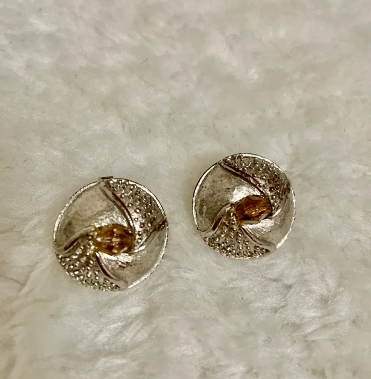 Vintage Silver Tone Clip On Earrings
