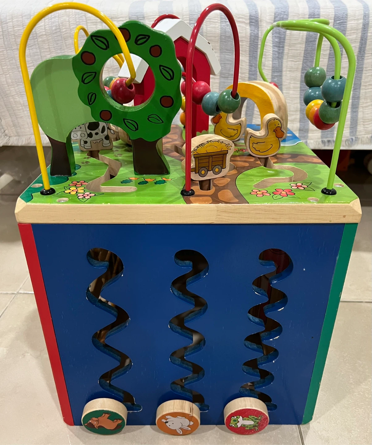 Wooden Activity Cube - Farm Theme