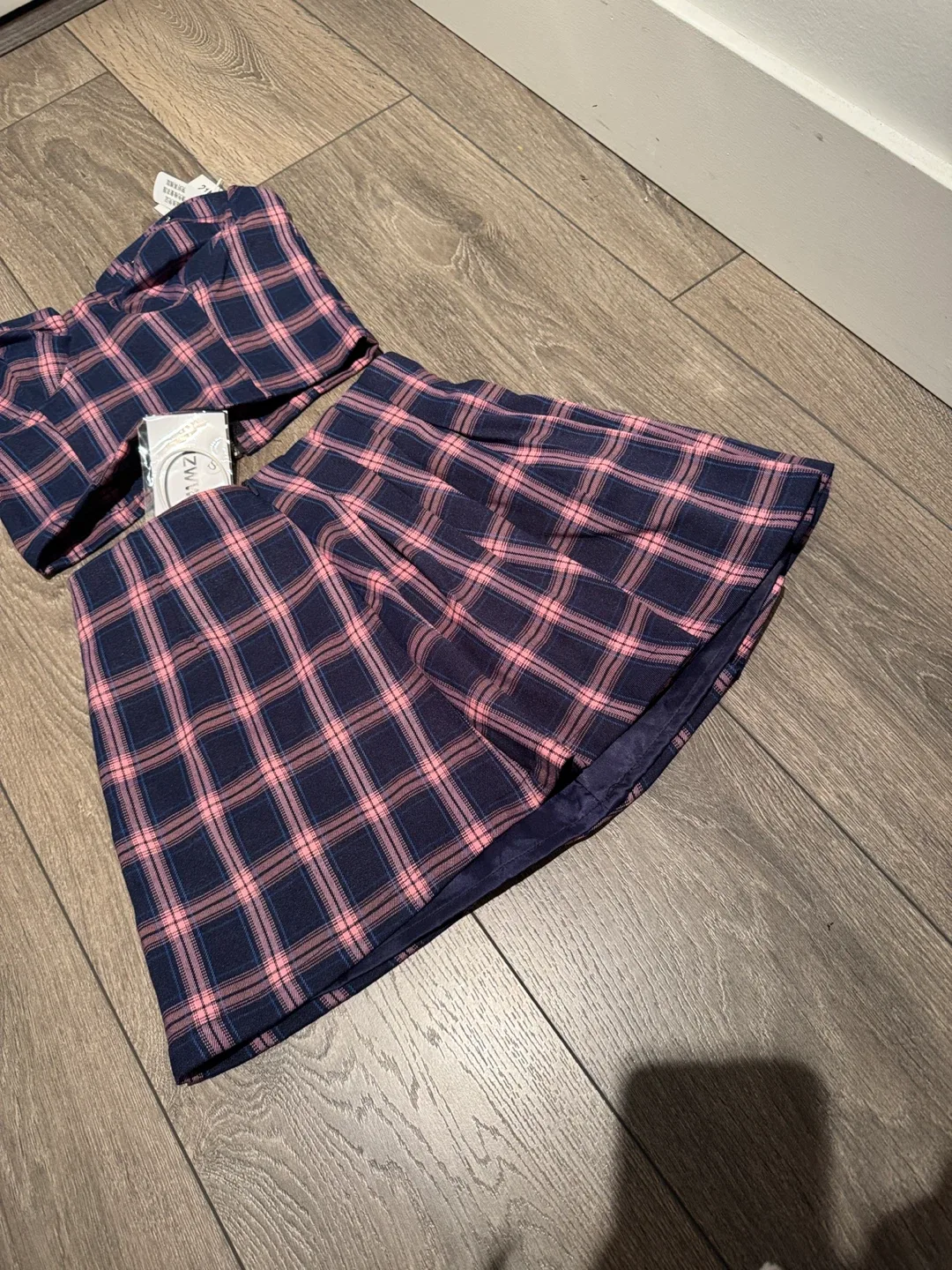 ZIZUWA Plaid Skirt & Top Set image indicator(3)