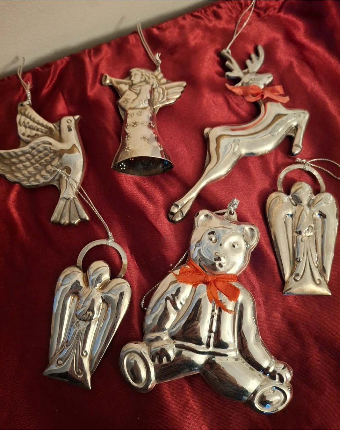 Set of 6 silver plated Christmas tree ornaments - photo 2