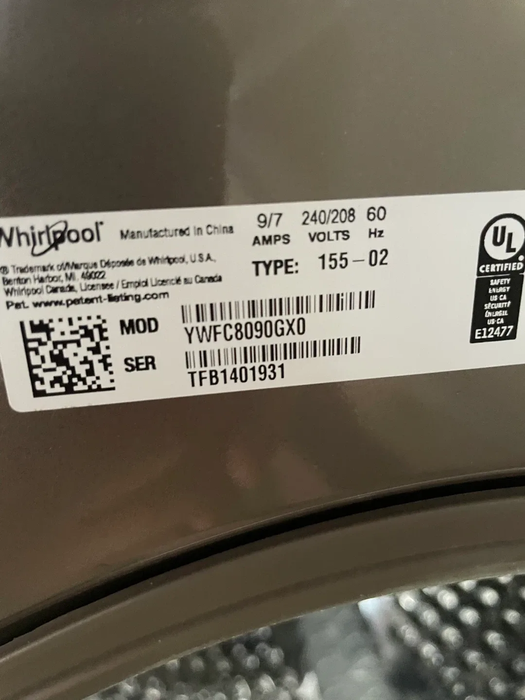 Whirlpool All-in-One Washer Dryer Combo With Warranty image indicator(7)
