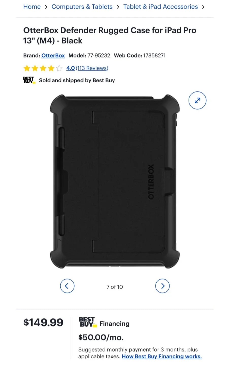 New!OtterBox Defender iPad Pro 13" (M4) Case - Black image indicator(4)