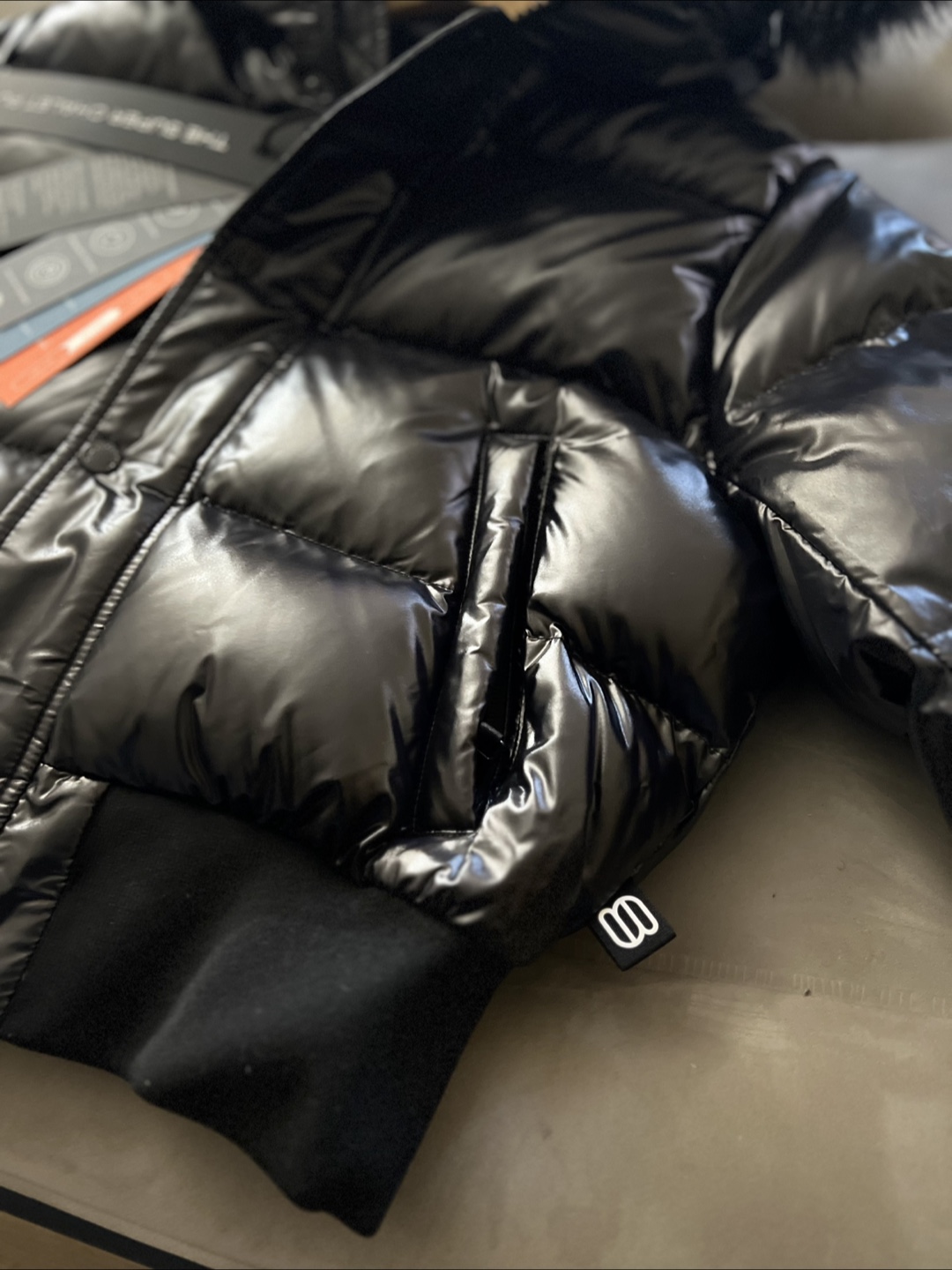 Aritzia Super Chalet Puff Hi Gloss Jacket, Black, Size Small - photo 5