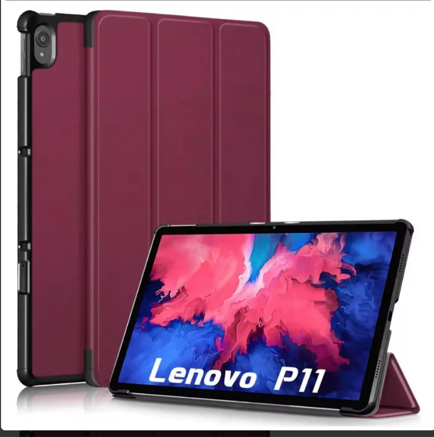 New! Lenovo P11 Tablet Case - Burgundy image indicator(3)