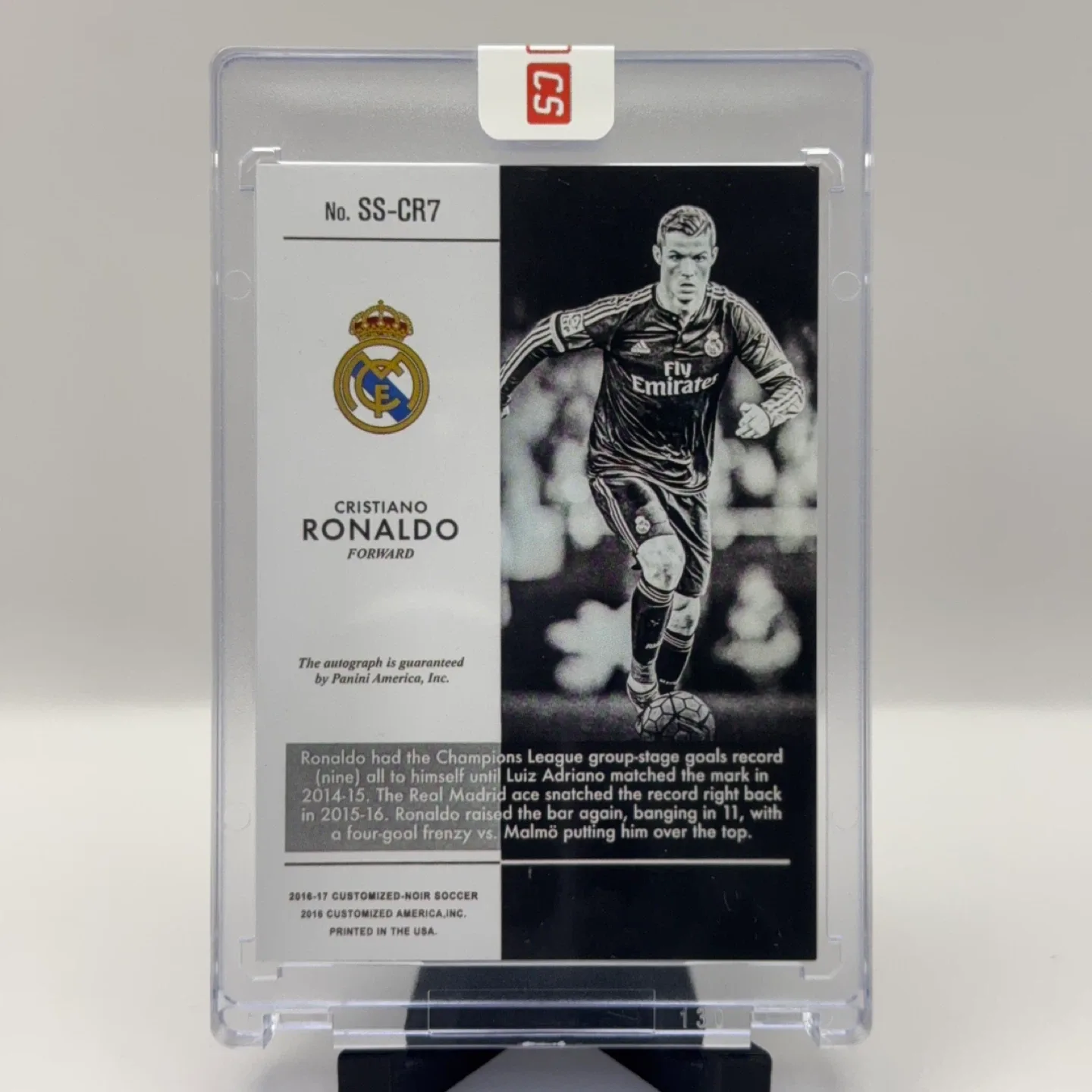 Cristiano Ronaldo #8/25 Auto Panini Noir Soccer Card image indicator(2)